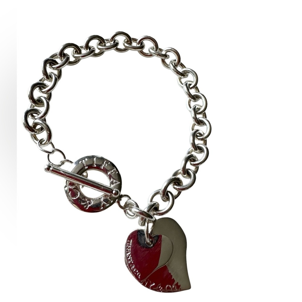 Tiffany & Co. Silver Double Hearts Toggle Bracelet - Picture 5 of 7